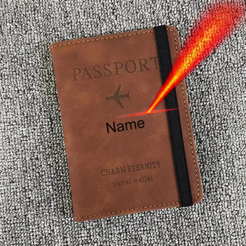 Customize Plane Passport Cover with Names Personalized Name Passport Holder Case ID Business Card Holder Case