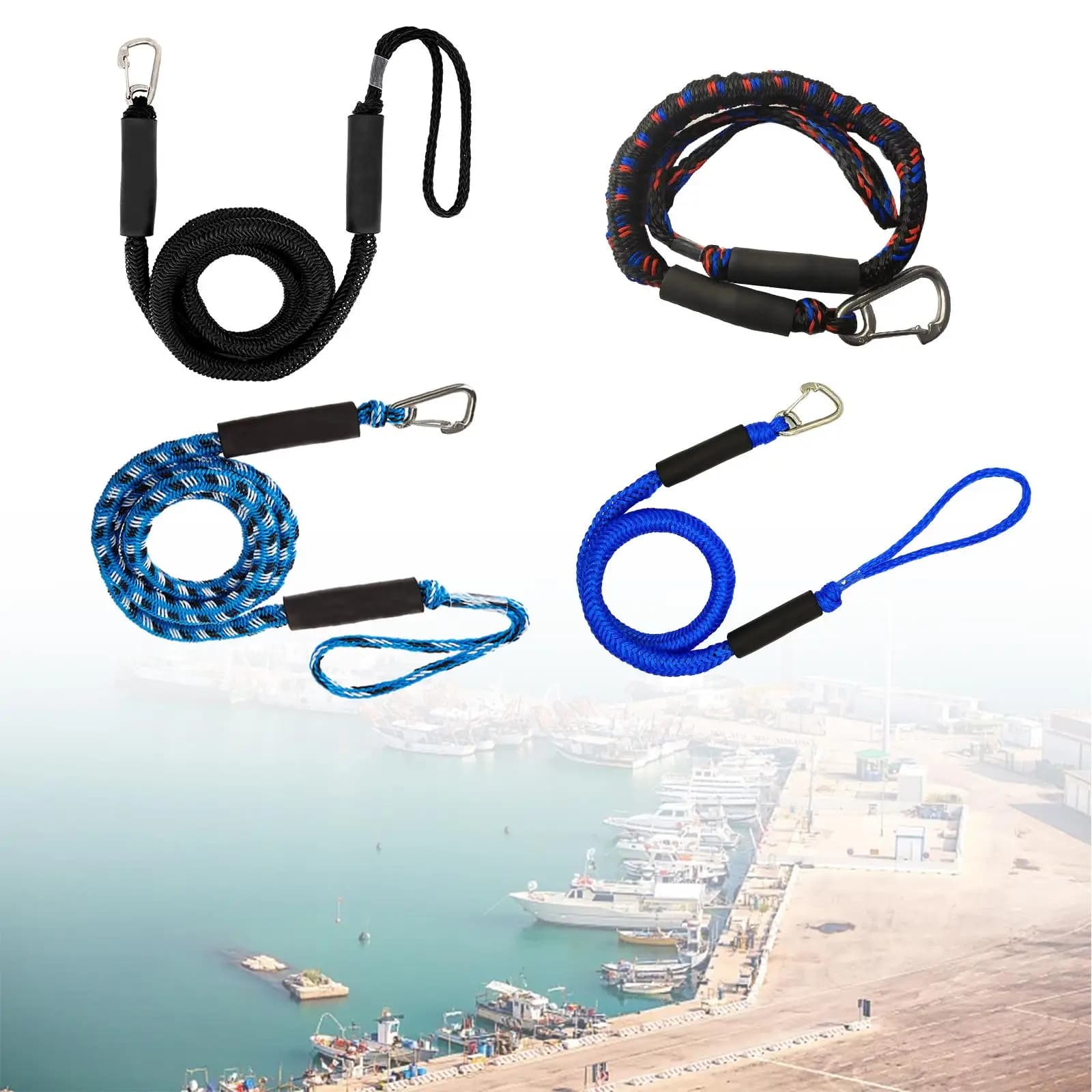 Linea per banchina elastica per barca 1,2 M con clip in acciaio inossidabile Corde per legare per barche portatili robuste e pratiche Accessori per legami per barche