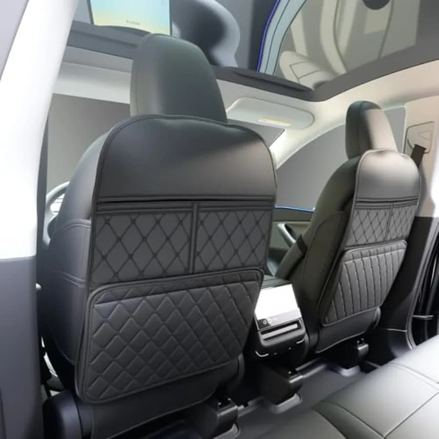 Set di 2 Protezioni per Sedili Posteriori Auto, Coprisedili con Organizer per Piedi e Oggetti, Protezione Schienale Auto