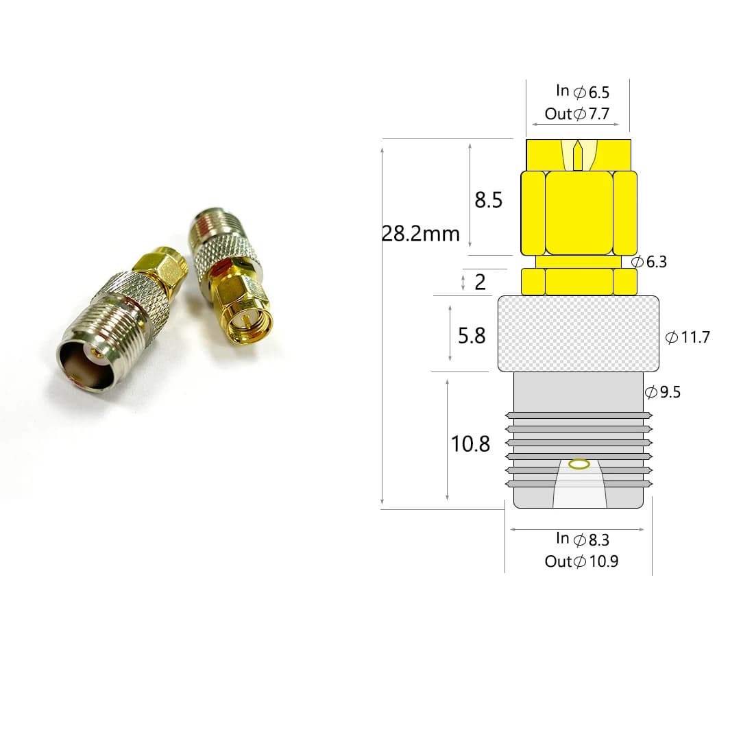 Adattatore Antenna WiFi 1 pz, da SMA Maschio a TNC Femmina, Connettore Coassiale RF, Convertitore Dritto, Ingrosso, Nuovo