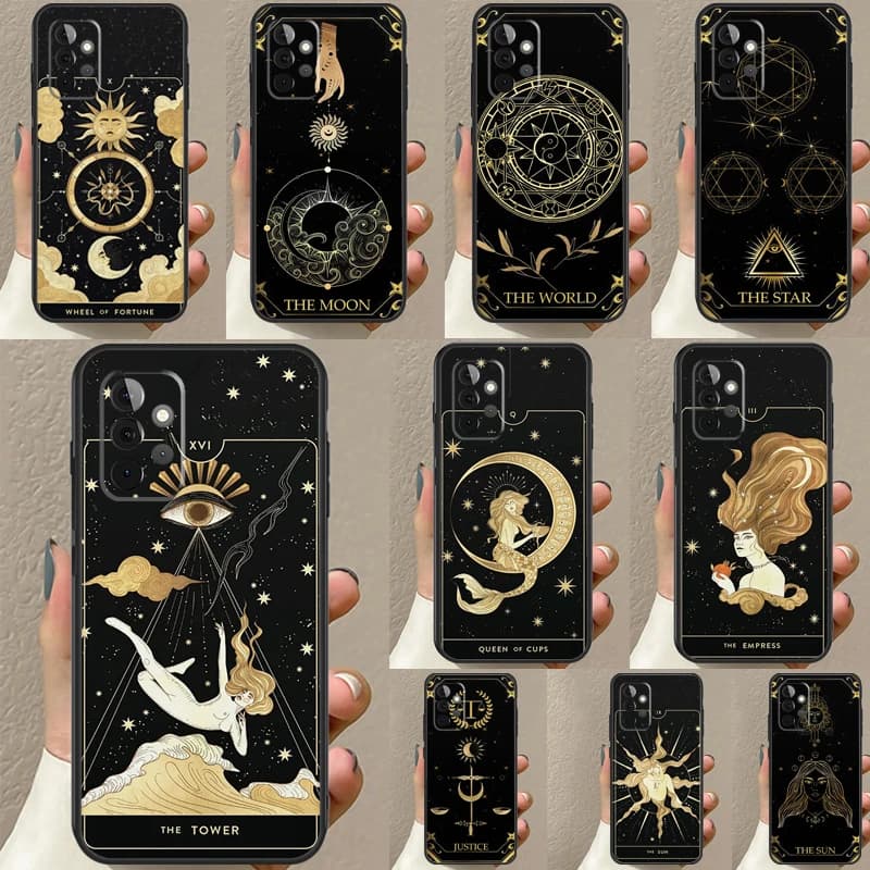 Astrologia tarocchi custodia per telefono per Samsung A51 A71 A50 A70 A13 A23 A33 A53 A12 A22 A32 A42 A52 A54 A34 A14 Cover