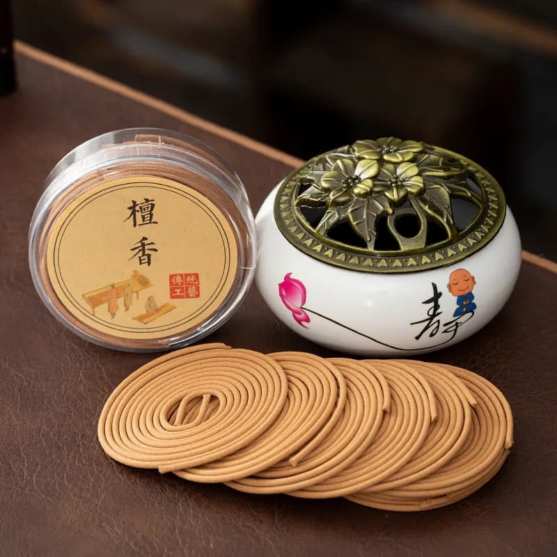 20pcs Natural Coil Incense Sandalwood Rose Lavender Aromatherapy for Meditation Yoga, Indoor Deodorization Home Scent Fragrance
