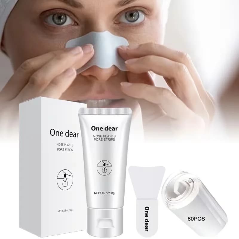 Nose Pore Strips Kit Blackhead Remover Mask 30g Blackhead Extractor Cream with 60Pcs Peel Off Nose Sticker Scraper Deep Cleansing Oil Control Shrink Pores Facial Skin Care Set For Women Men