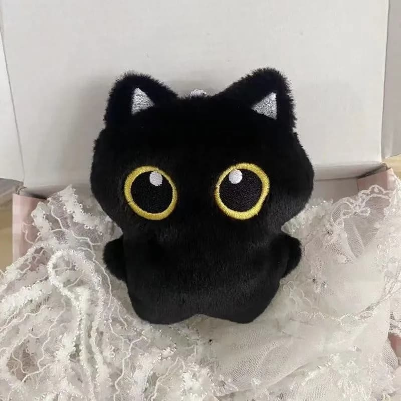 NEW Cute Black Cat Plush Toy Doll Small Keychain Cuddly Pillow Cushion Ins Black Cat Plush Toy Doll Birthday Gifts