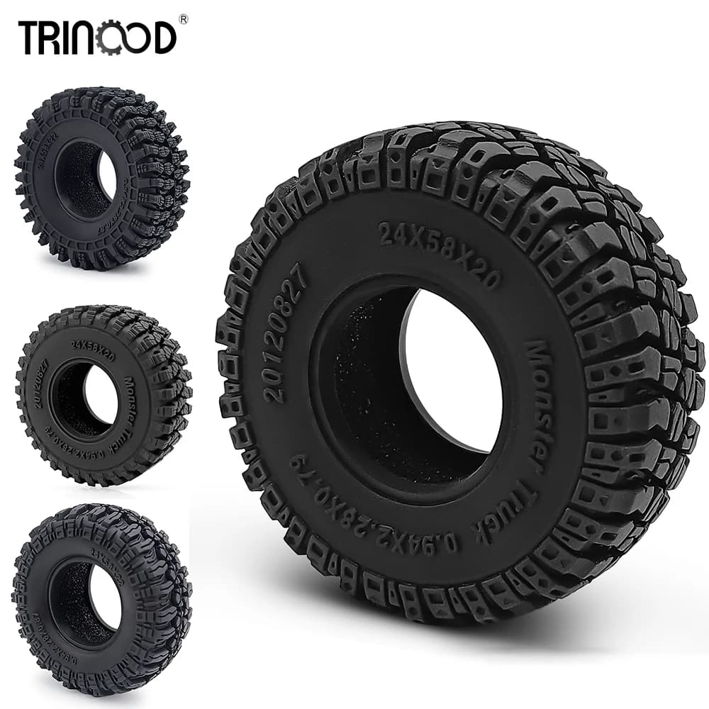 TRINOOD 4 pz Pneumatici In Gomma Morbida Fango Terreno Ruota Pneumatici per 1/18 RC Crawler Auto TRX4-M Ruota Parti di Aggiornamento