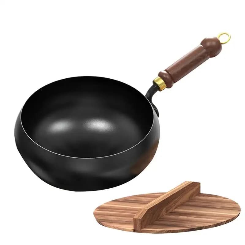 Non-stick Wok pan with anti-coating handle Chinese gas Wok pan without coating for kitchen, camping, stew
