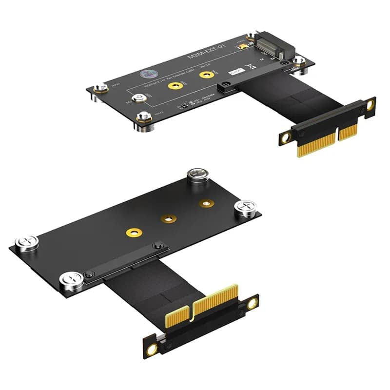 Chiave M.2 M a PCIE 4X Pad magnetico LED di alimentazione + cavo di prolunga riser da NVME a PCI Express X4 da 10 cm per SSD NVME 2230 2242 2260 2280