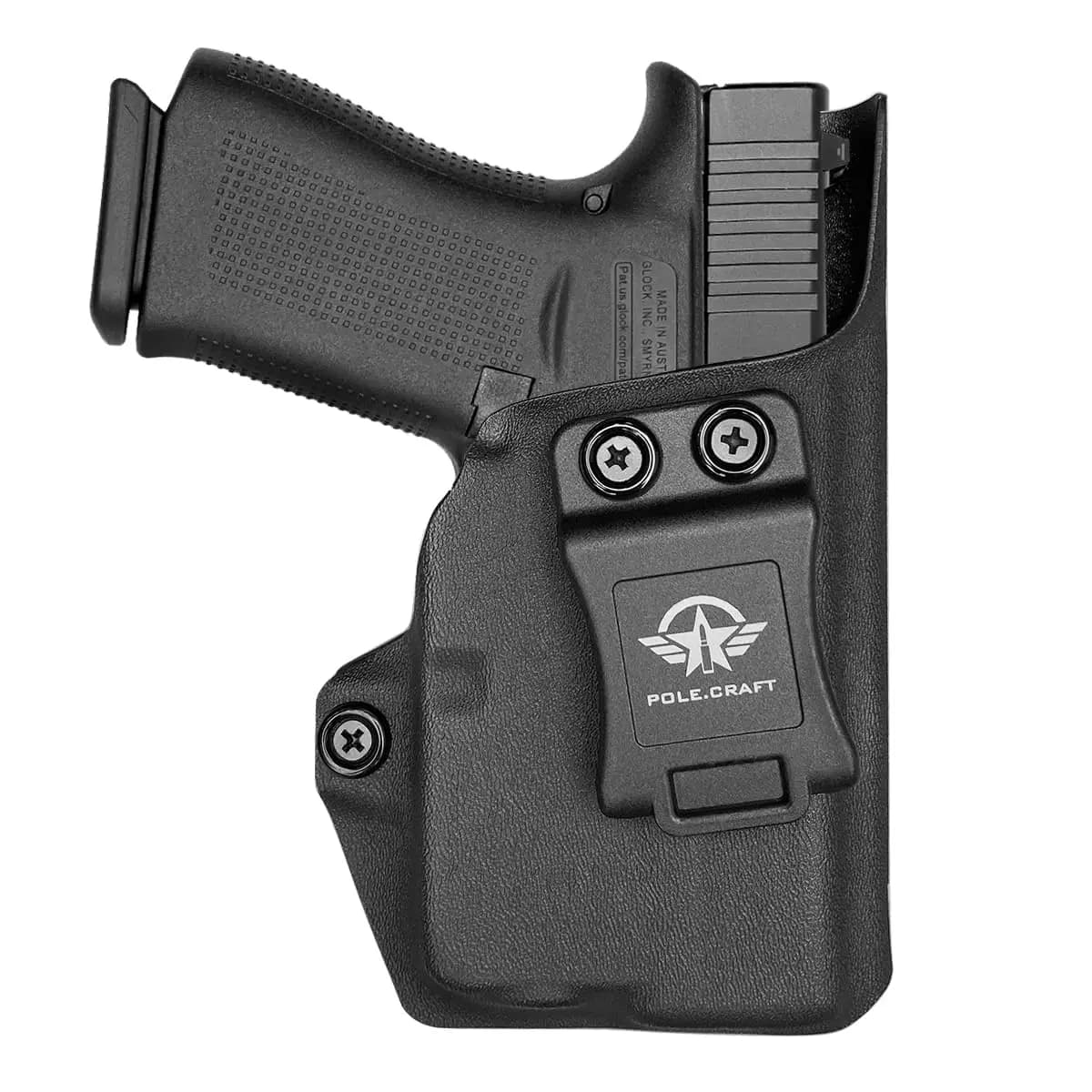 POLE.CRAFT Fondina Kydex IWB personalizzata per pistola a luce laser Glock 43X TLR6 - Fondina interna nascosta per il trasporto G43X TLR6