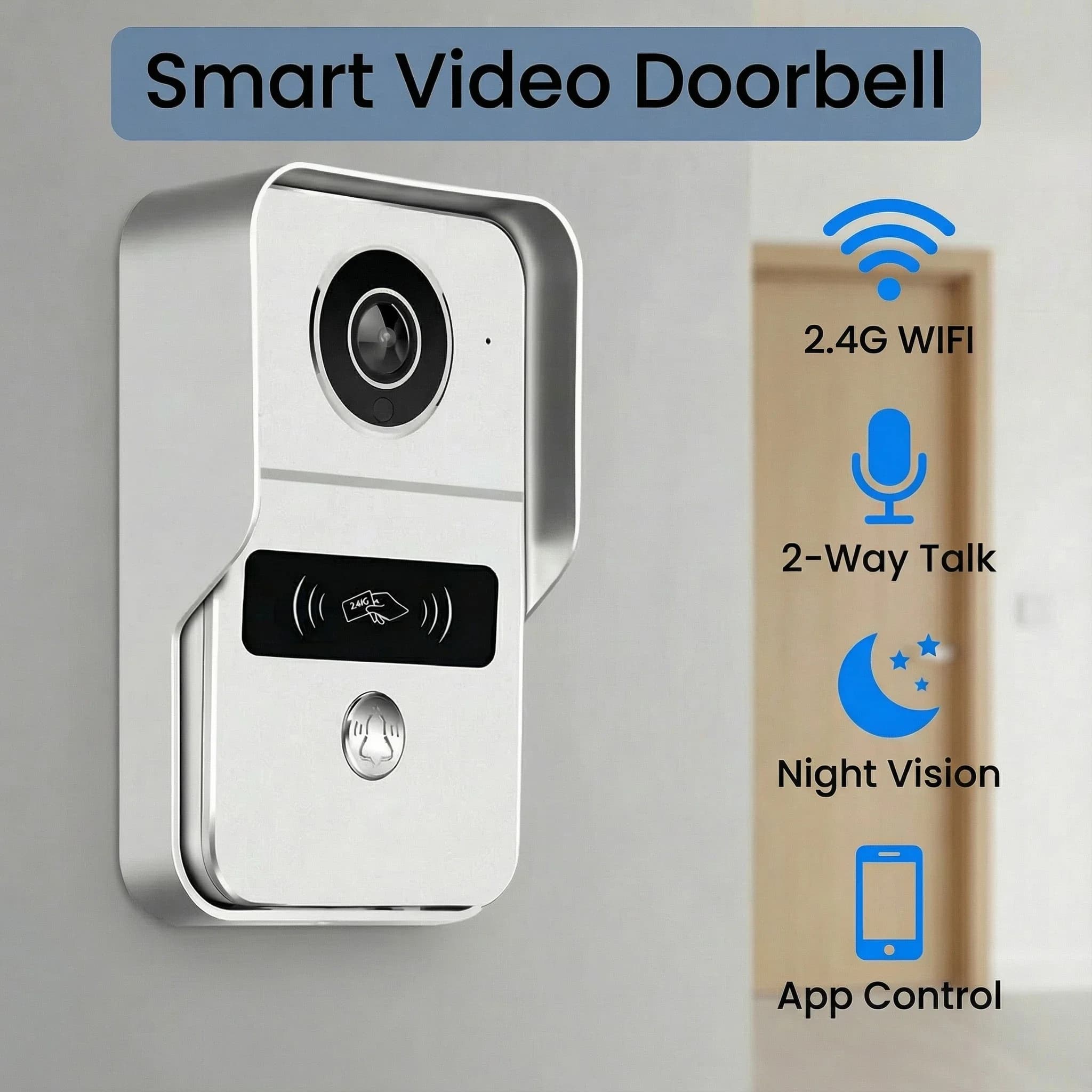 Campanello video visivo 2.4G WiFi Tuya Smart Home Outdoor Wireless Citofono intelligente Telecamera per visione notturna Campanello impermeabile