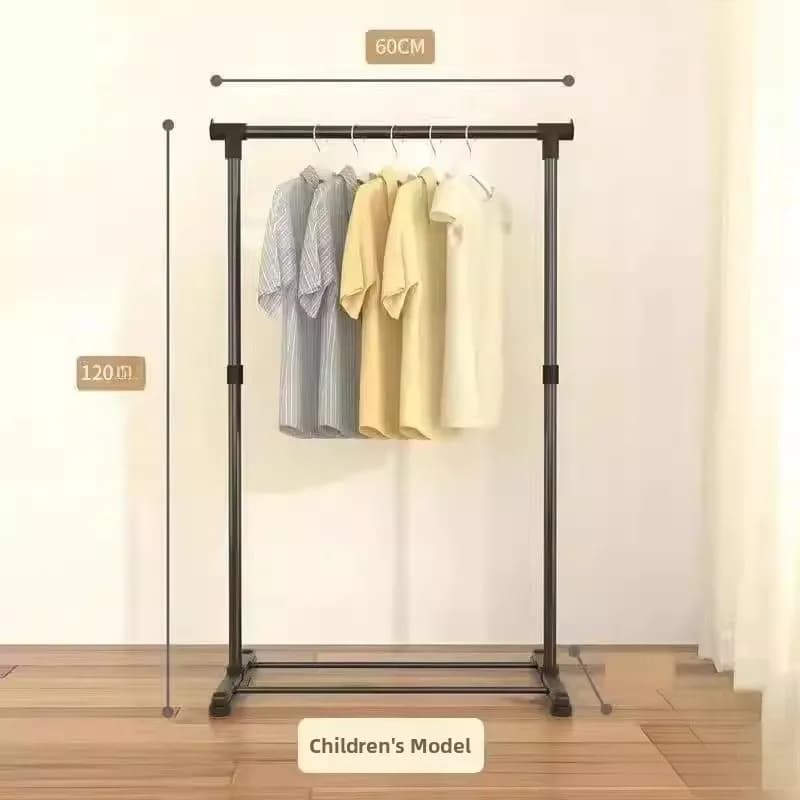 Portable Indoor Clothes Drying Rack Simple Double Rod Standable Design Easy to Fold Plastic Coat Hanger for Balcony Adult Use