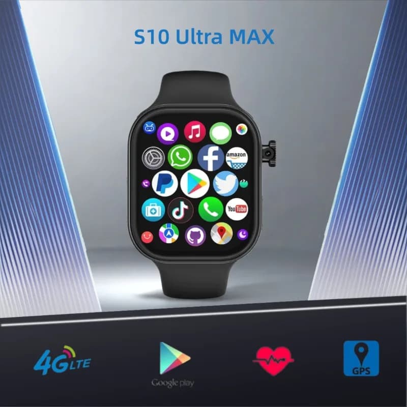 S10 Ultra Max Vp99 Smartwatch 4G Android 10.0 2.2 inch Amoled Rotary Camera GPS Phone WIFI App Download Smart Watch for Men