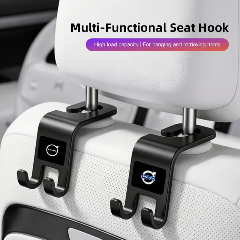 2Pcs Portable Car Seat Hooks Storage Hanger Organizer Valve Cap For Volvo Rdesign XC90 V90 V60 XC60 XC40 V40 EC40 EX40 S60 EX90