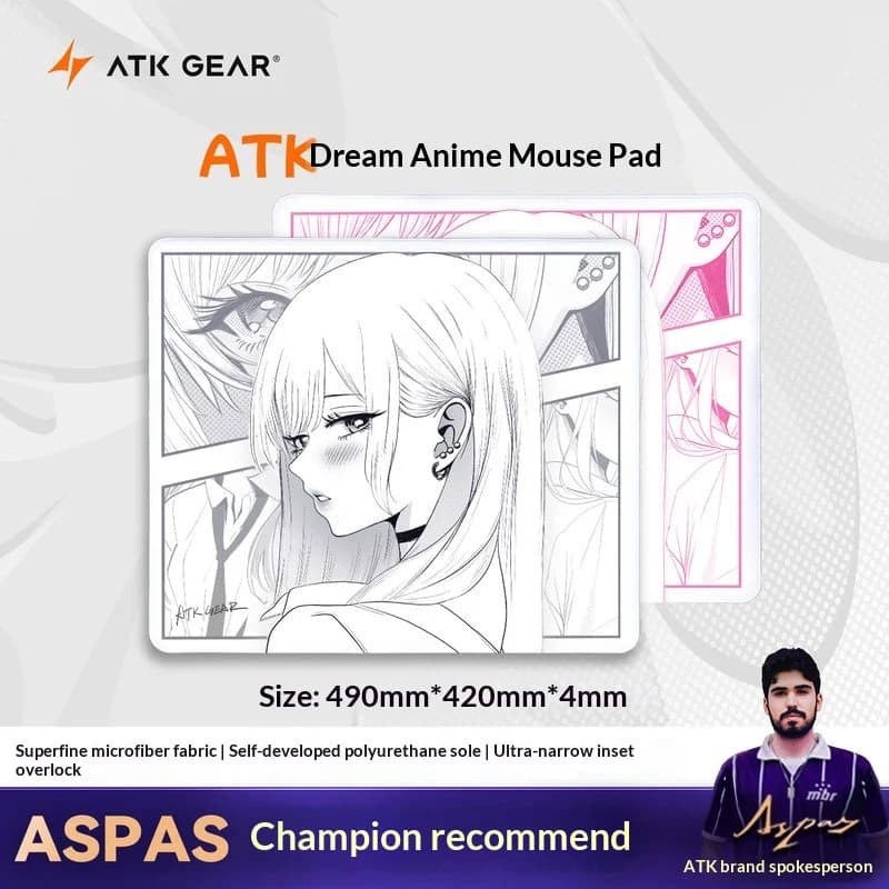 Tappetino per mouse ATK Dream anime, super grande, neutro, per FPS, e-sport, ufficio, Fearless Contract