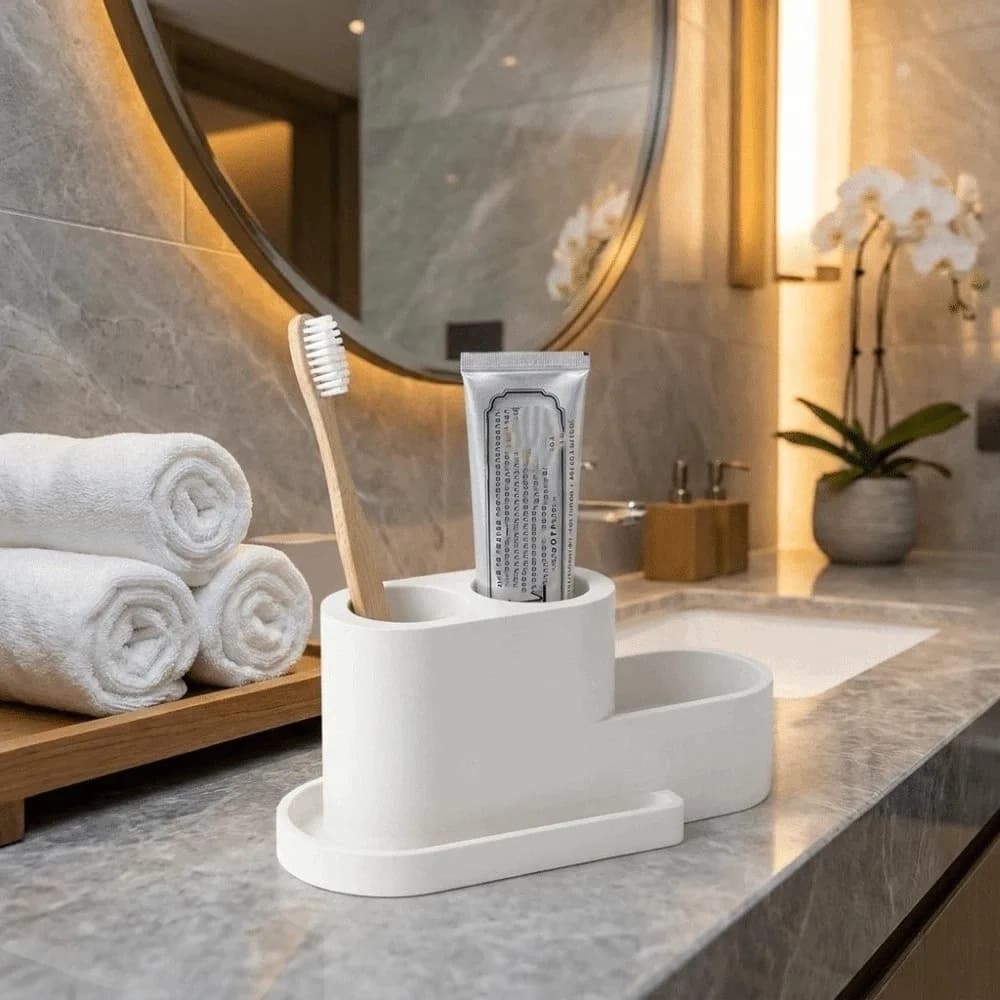 Toothbrush Detachable Toothbrush Holder Multi-Purpose Easy Clean Toothpaste Rack Compact Multi-functional Storage Rack Bathroom