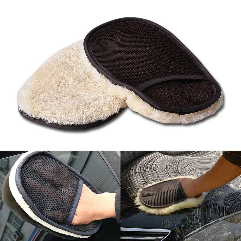 1pc Soft Wool Car Washing Microfiber Cleaning Gloves Thickened Motorcycle Washer Care High Density Universal Polishing Tools