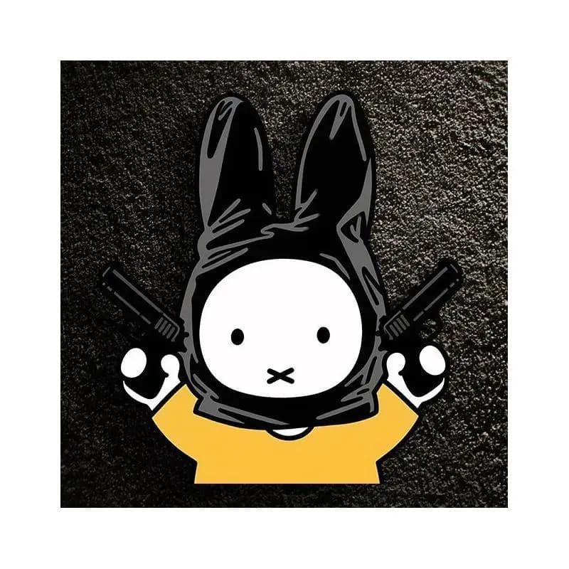63 Adesivi Miffy, Simpatici Adesivi Kawaii a Forma di Coniglio, Decorazioni per Telefono, iPad, Quaderno, Impermeabili, Giocattolo