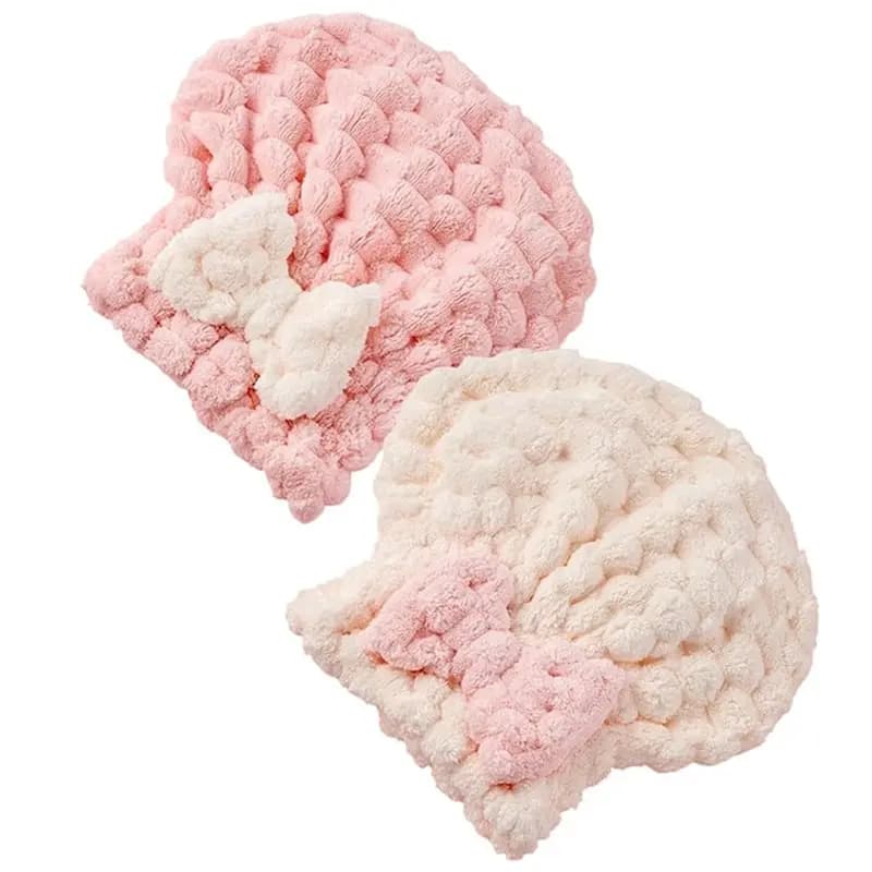ABKO-2 PCS Asciugamano Assorbente per Capelli, Turbante in Microfibra ad Asciugatura Rapida per Casa e Viaggio