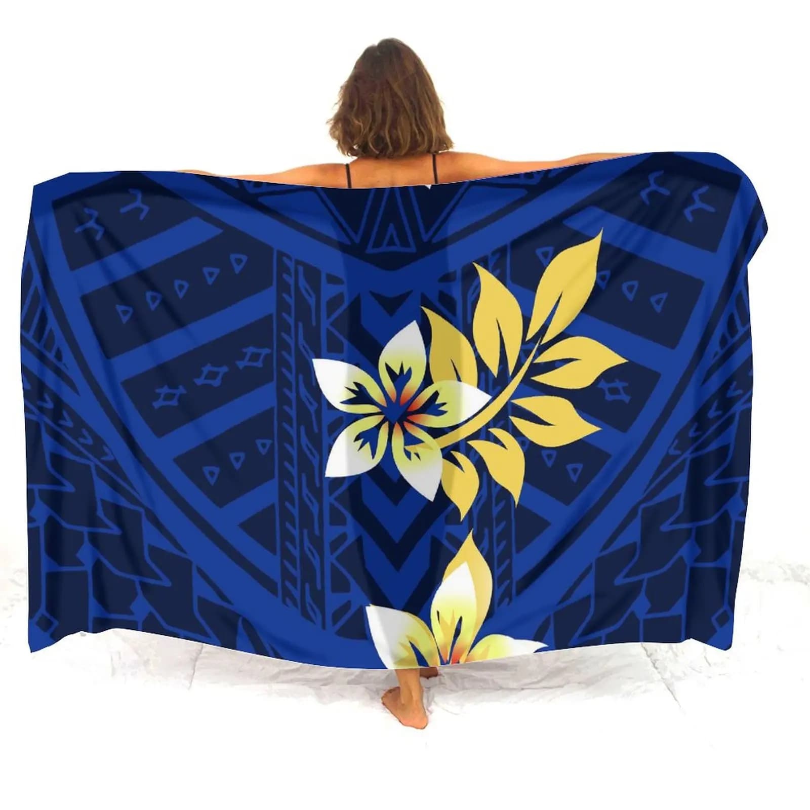 Abbigliamento da spiaggia da donna Costume da bagno Donna Sarong Morbido da donna Spiaggia Sarong Costume da bagno Giacca Sarong Floreale Sarong polinesiano personalizzato
