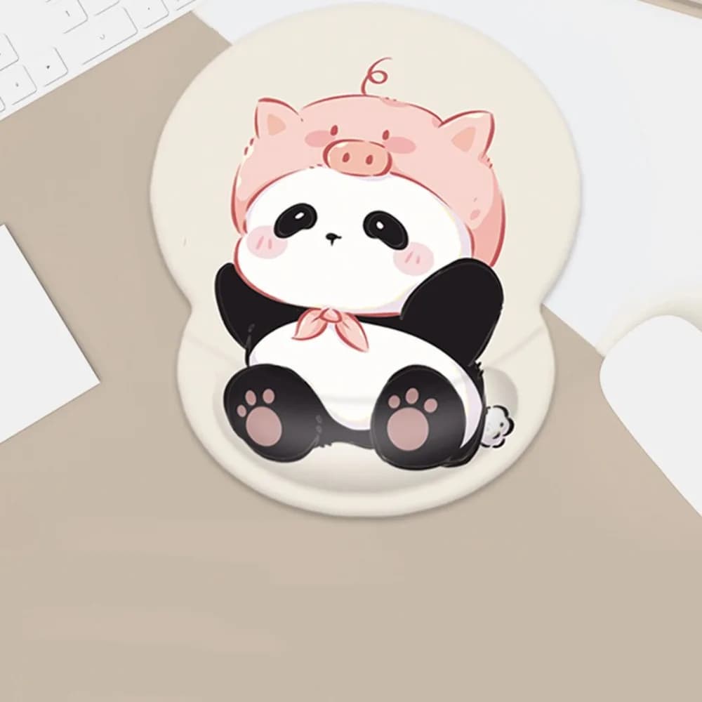 Moda simpatico panda tappetino per mouse poggiapolsi antiscivolo supporto per il polso pad memory foam supporto per le mani tappetino per mouse accessori per ufficio