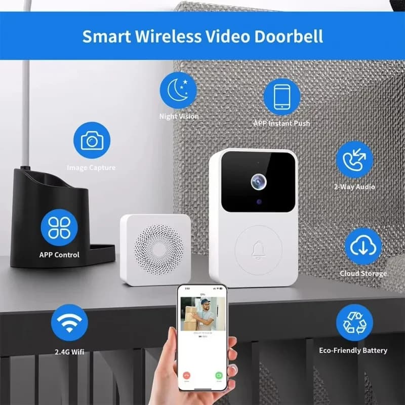 Mini WiFi Video Doorbell Wireless Phone Two-way Intercom System IR Night Vision Smart Home Monitor Security Door Bell Cameras