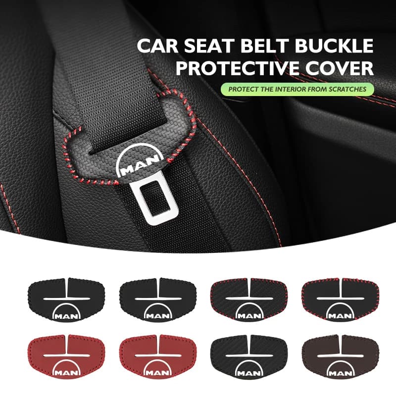 For Man PU Leather Car Seat Belt Buckle Clip Cover Protector Anti-Scratch Case eTGX eTGS TGX TGM TGA TGS TGE