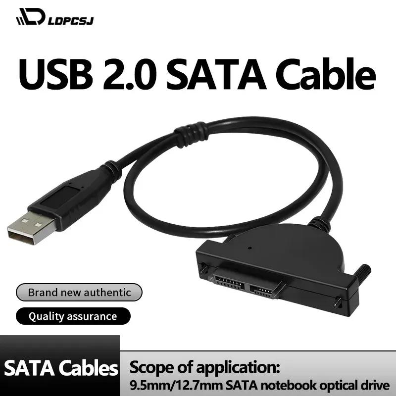 Cavo adattatore USB 2.0 a SATA LDPCSJ per unità ottica CD DVD ROM, convertitore plug and play per PC, laptop, notebook