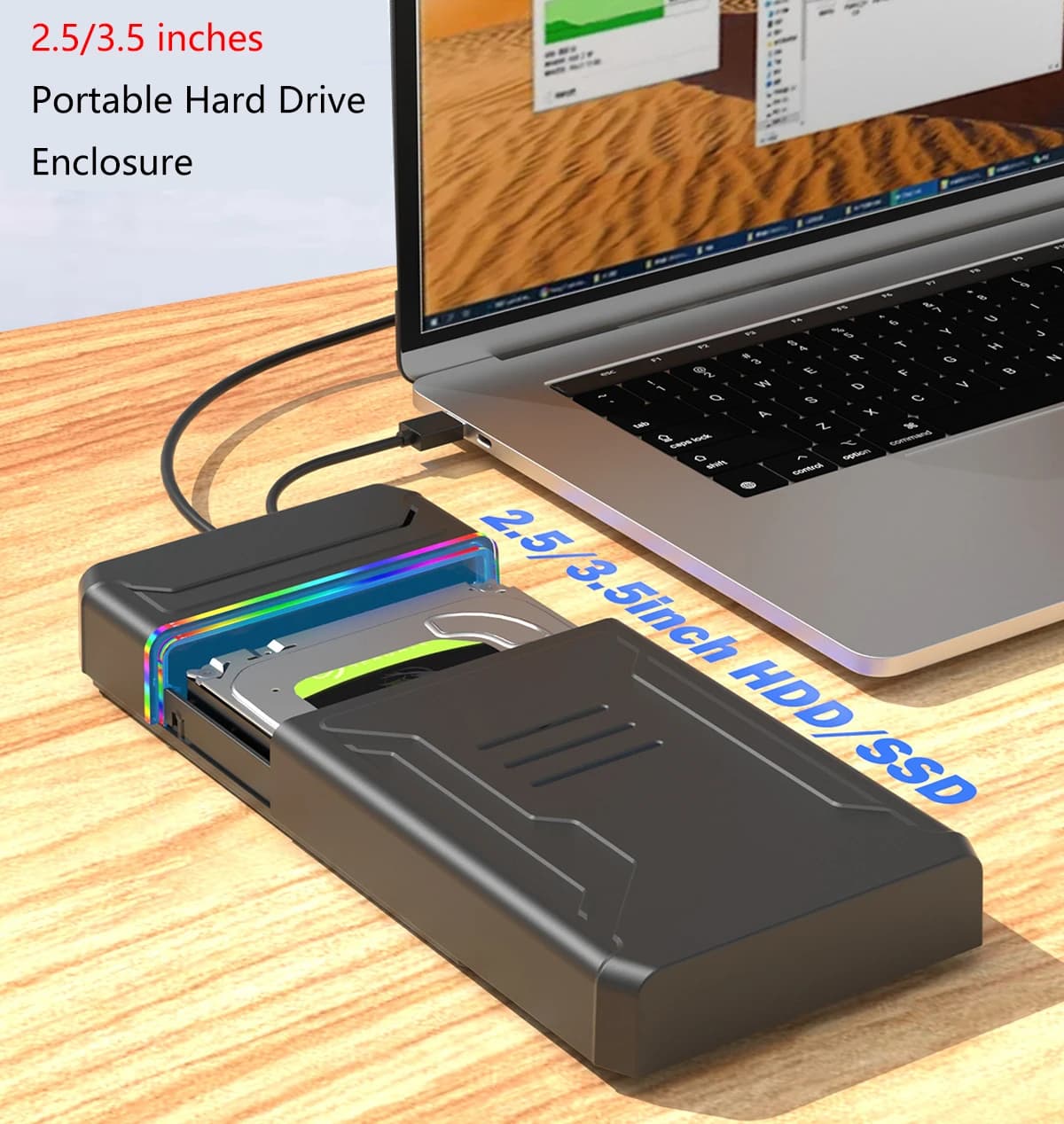 2.5/3.5 inch Hard Disk Enclosure SATA To Type C Hard Drive Case Adapter Up To 6Gbps External HDD Box for PC Laptop 12V 3A Power