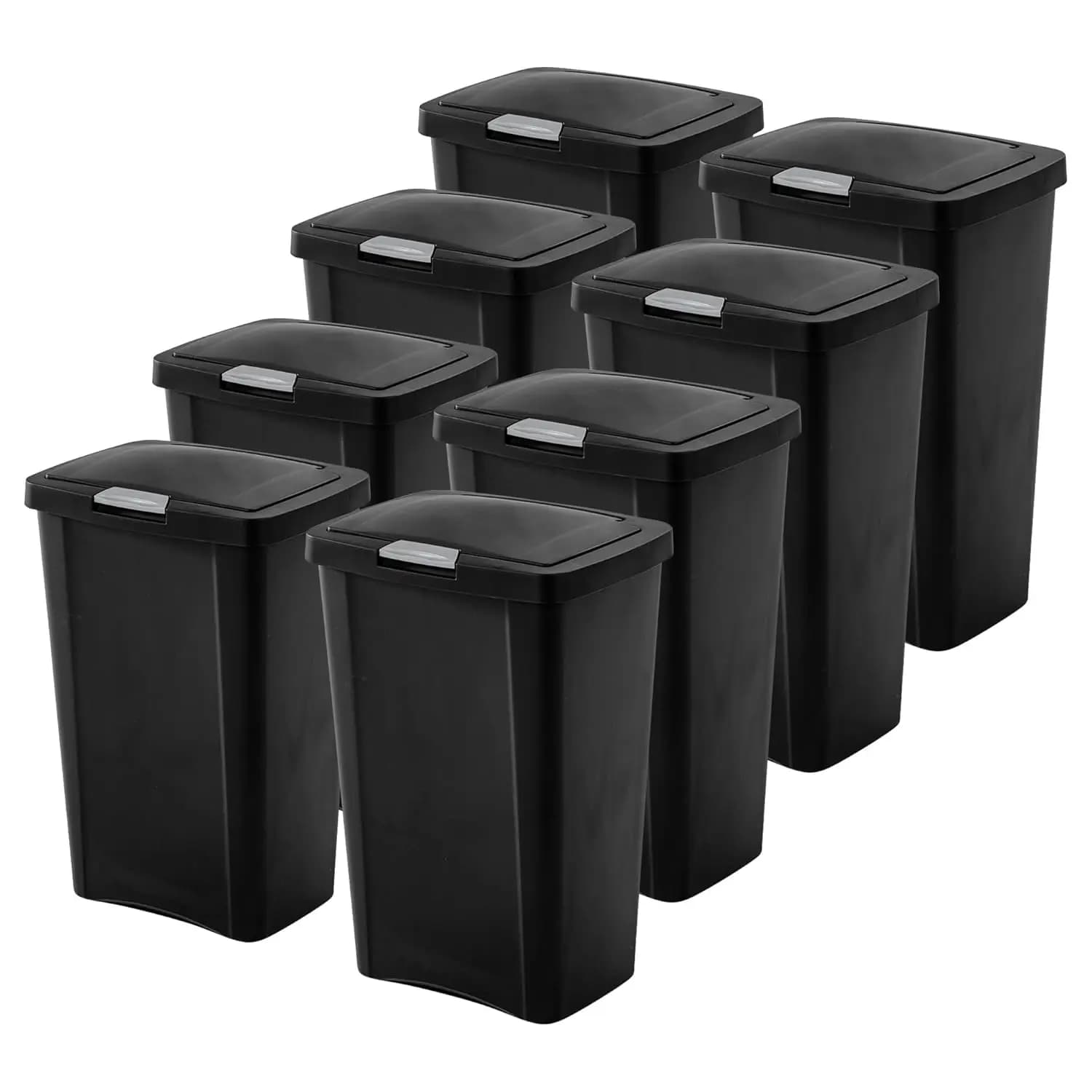 Cestino per Rifiuti in Plastica Stretto da 13 Galloni con Coperchio Touch e Chiusura Sicura in Titanio per Cucina, Bagno e Ufficio, Personalizzabile