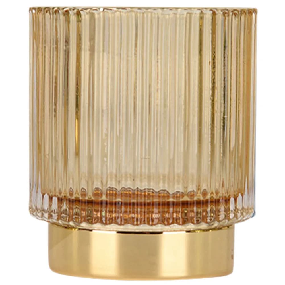 Premium Thick Glass Brush Holder Makeup Brush Cup Striped Organizer for Daily Brushes Pens Eyebrow Pencils Eyeliners Desktop