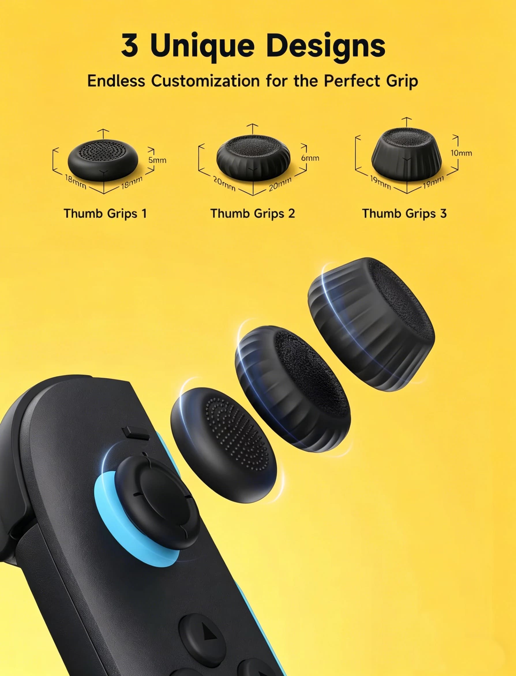 Copri Joystick Switch 2, Impugnature Antiscivolo per Joy-Con, Cover Ergonomica Confortevole, Accessori Protettivi Resistenti all'Usura per Switch 2