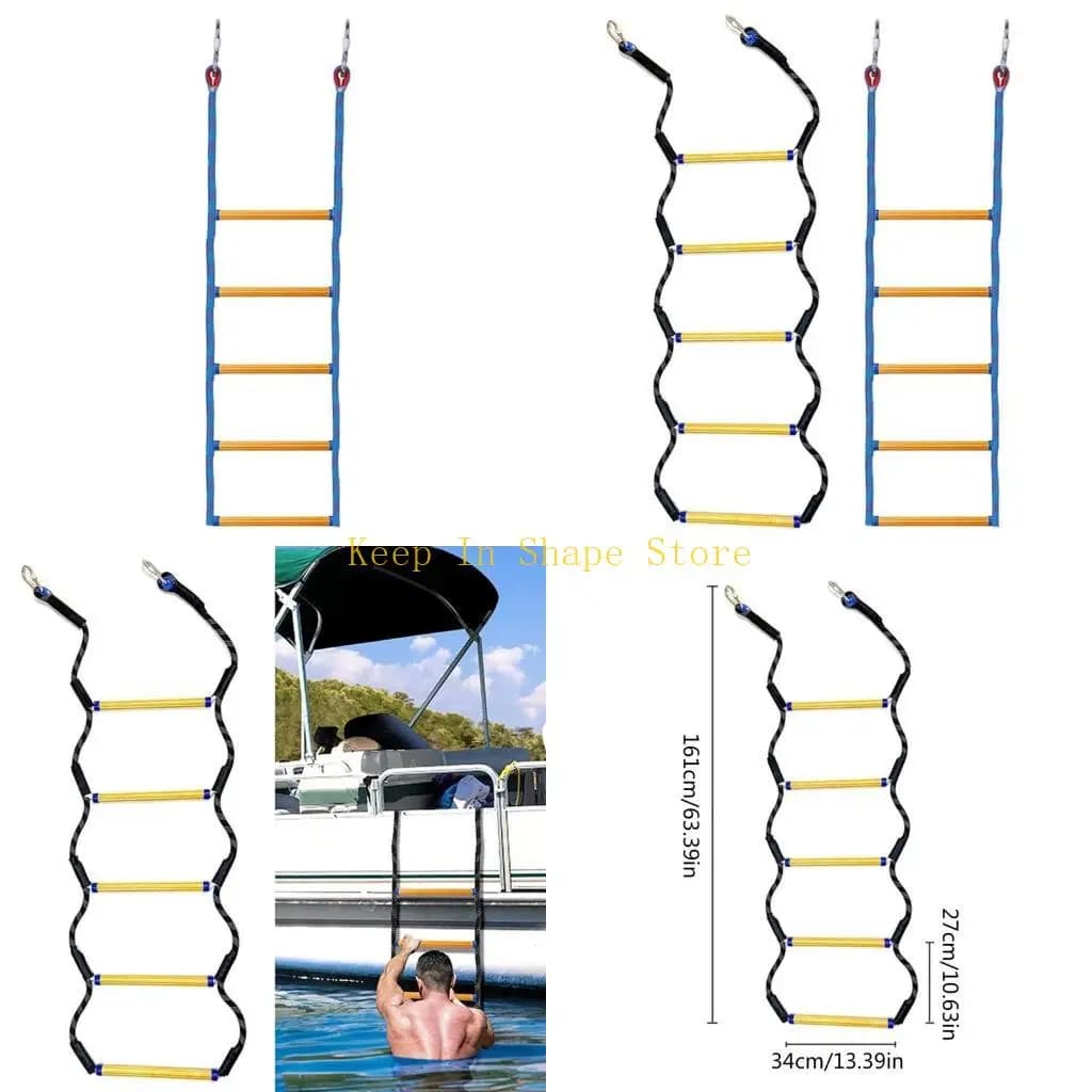 U1JC Portable Nylon Pescing Corda Simbarco Scadder Marine Strada estensione della corda per barche a 5 step Ladder