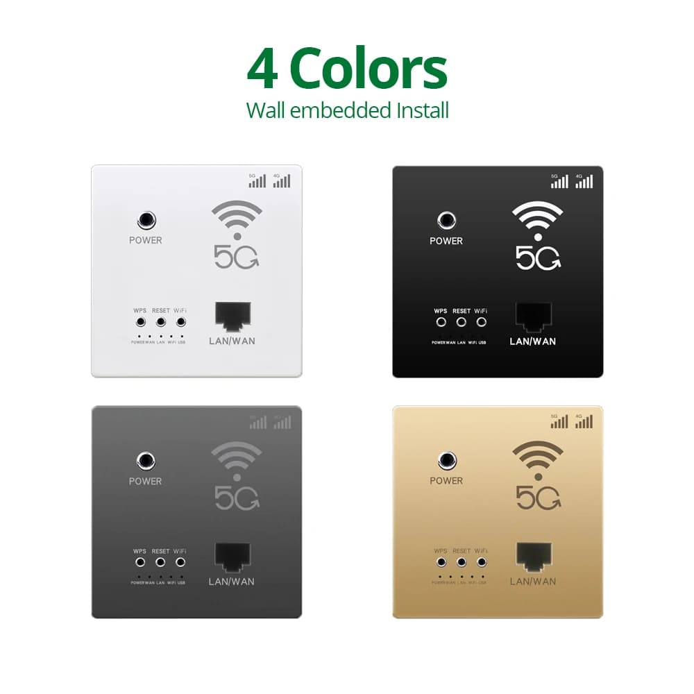 1200Mbps AP Panel POE Wireless WIFI USB Socket Wall Embedded Wireless 110V-220V 5G WiFi Data Net amplificatore ripetitore WIFI