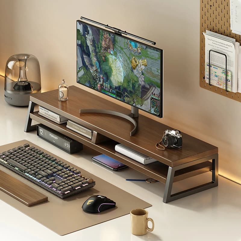 Monitor Stand Desk Riser Laptop Stand Desktop Storage Organizer Computer Screen Holder for Office Home Workstation