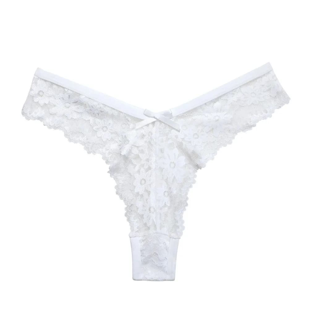 Cotton Crotch Women Briefs Traceless Low Waist Lace Panty Shorts Sweat-absorbent Simple Floral Embroidery Pants Daily Wear