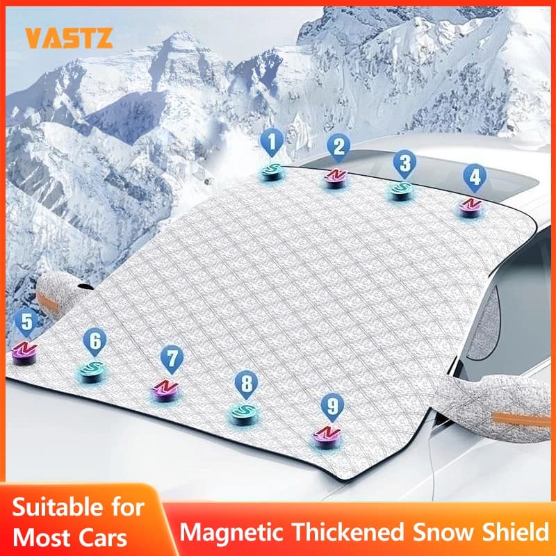 Parabrezza per auto con aspirazione magnetica Copertura per ghiaccio da neve Parabrezza per auto portatile Parasole per camioncino SUV di grandi dimensioni per berlina