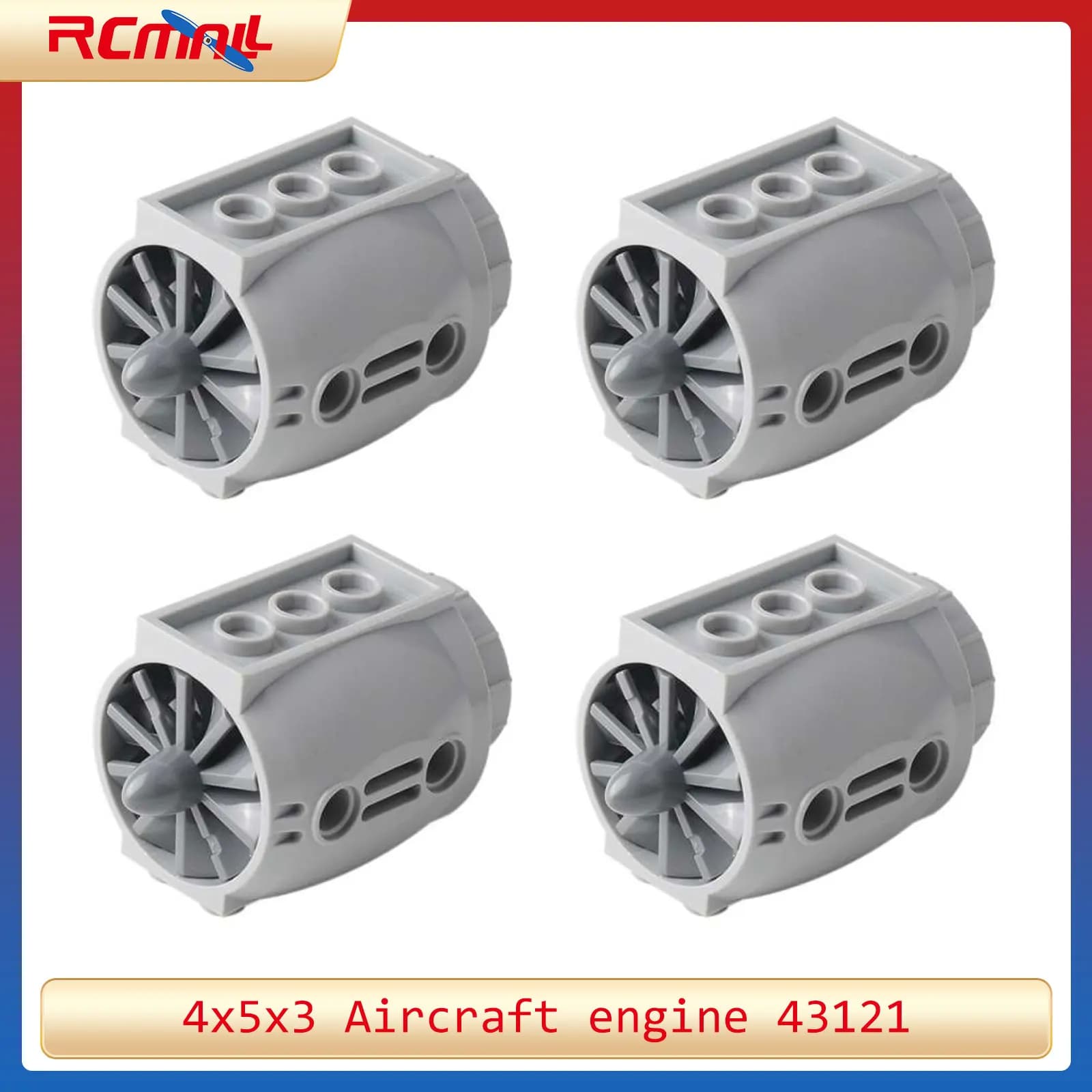Parti tecniche MOC Motore grande per aereo 4x5x3 con pale dell'elica Accessori per blocchi compatibili con Legoeds 43121
