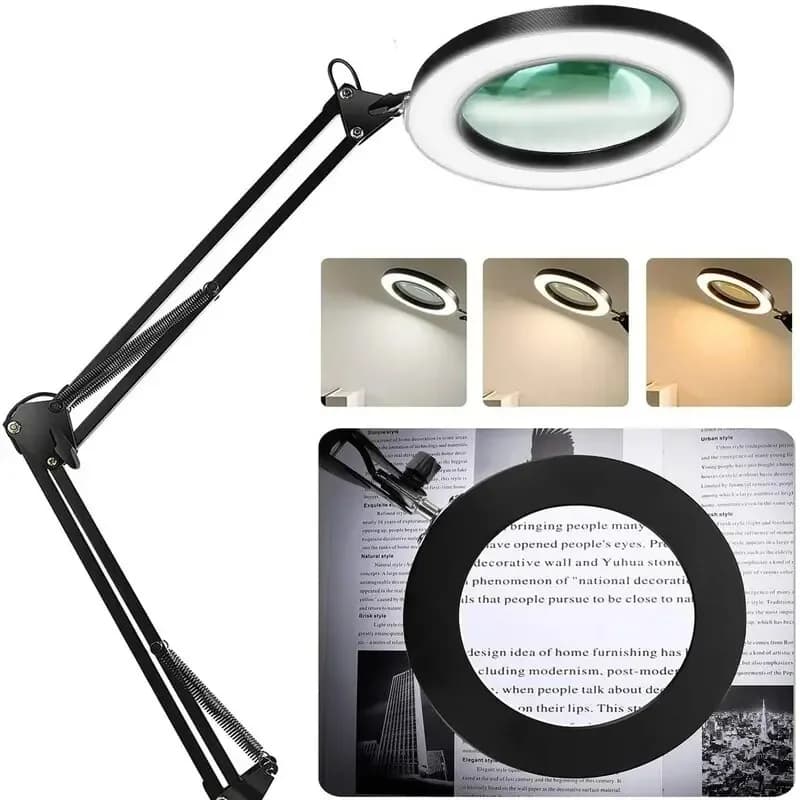 72LED 8X/10X NUOVA Lente d'ingrandimento illuminata USB 3 colori Lente d'ingrandimento a LED per la cura della pelle Bellezza/Lampada da tavolo/Riparazione del saldatore