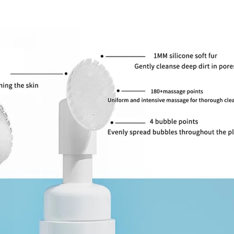 Flacone Vuoto da 40-100ml per Detergente Viso, Mousse, Gel, con Testina a Spazzola, Tipo a Pressione, Dispenser con Pompa per Sapone Schiumogeno