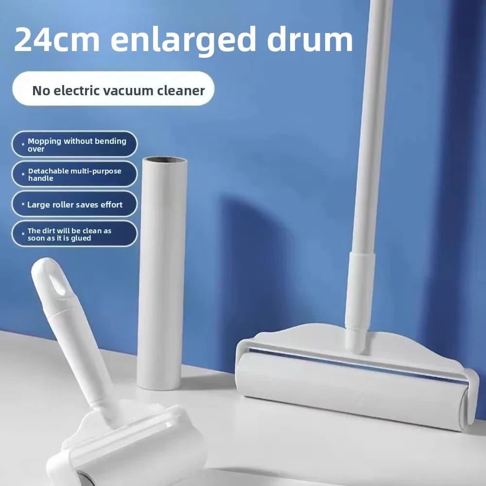 New Long Handled Clothes Hair Sticky Roller Adhesive Tear Off Hair Removal Cotton Roller Lint Remover for Home