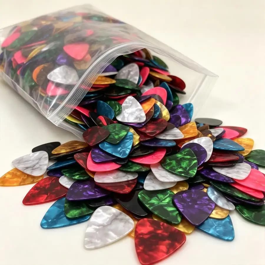 6/36/72pcs Celluloid Guitar Picks, Bright‑Color Plectrum for Acoustic & Electric Guitar, Ukulele and Bass, Music Performance XJM