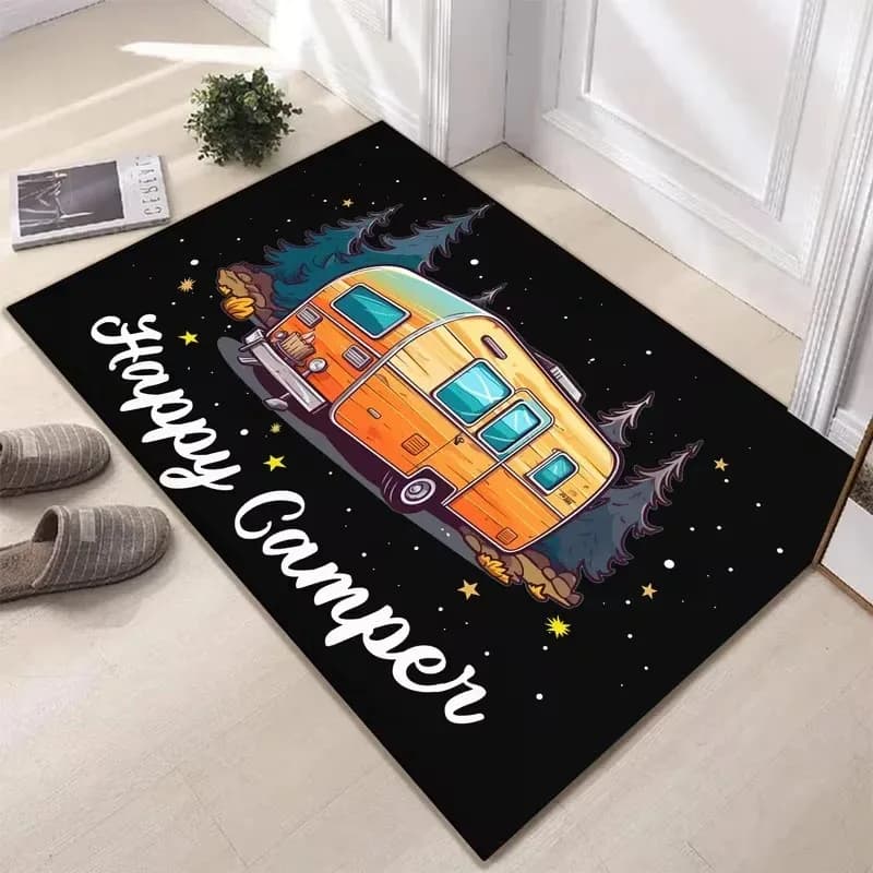 VIKAMA welcome pad for campers, anti-slip mat for campers and home decorations in rustic style