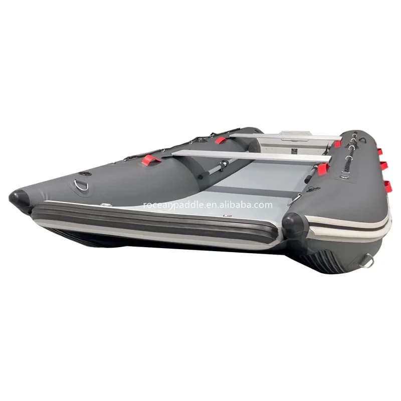 Barca gonfiabile portatile leggera 365 390 430 Mini catamarano gonfiabile per gatti Catamarano a vela gonfiabile con piastra CE