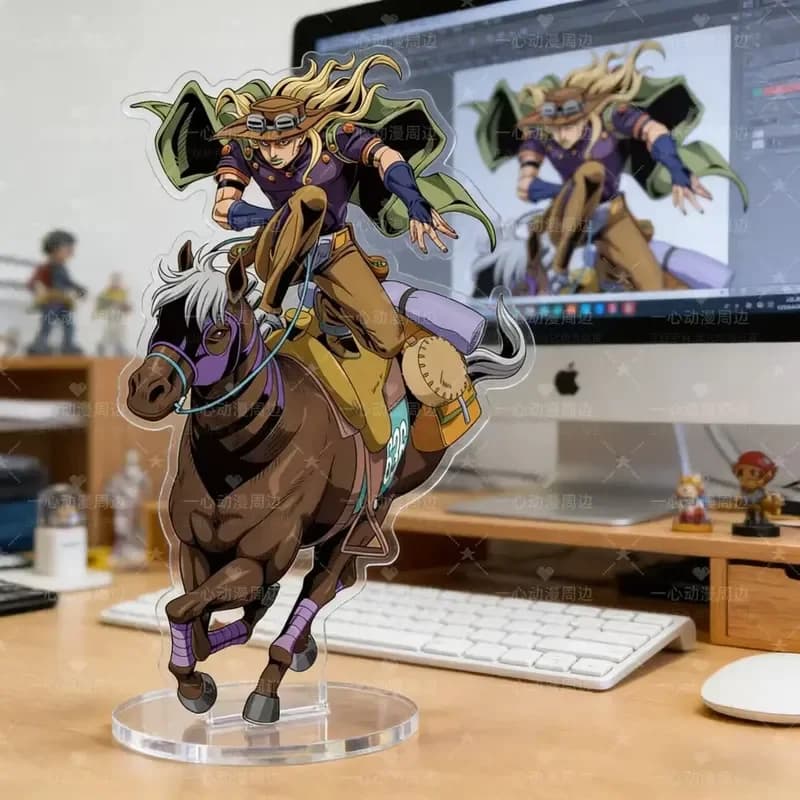 Nuova Statuetta in Acrilico di Jojo's Bizarre Adventure Steel Ball Run, Ornamento da Scrivania HD, Regalo Decorativo Anime