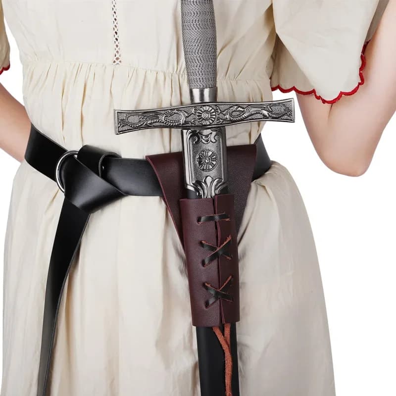 Medieval Sword Waist Sheath Scabbard Frog Holder Rapier Ring Belt Strap Holster Knight Cosplay Battle Costume