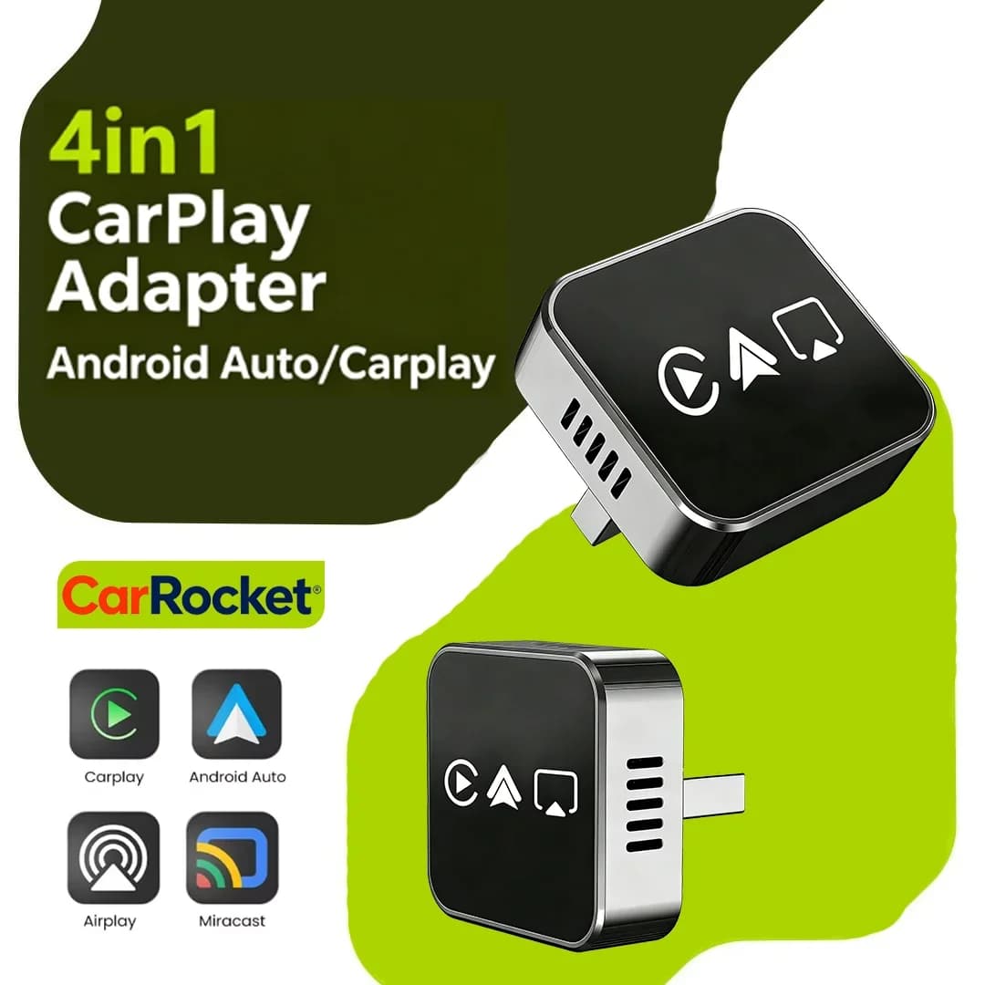 CarRocket 2026 4in1 Nuovo Adattatore Carplay Wireless Android Auto Mirror Link Smart MiNi AI Box USB Plug and Play Connessione Automatica WiFi