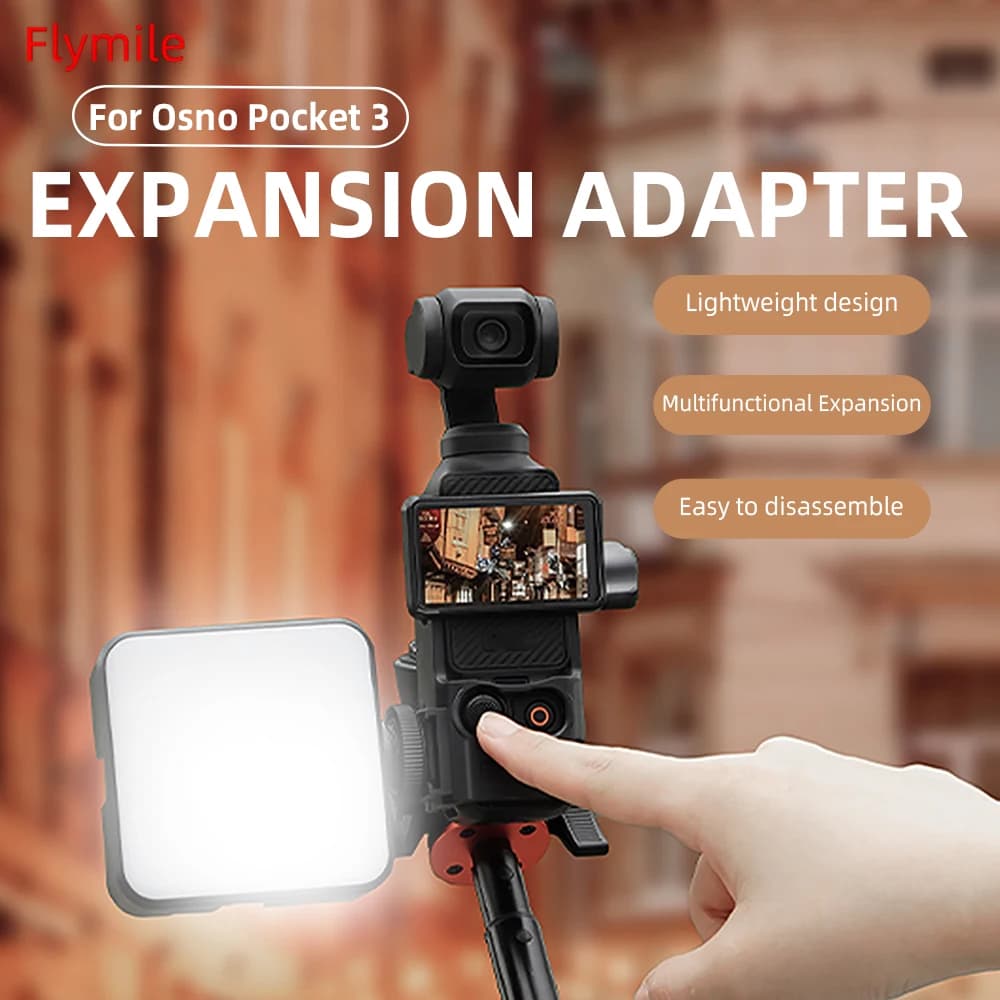 Adattatore di espansione per DJI OSMO POCKET 3, accessorio di protezione per il fissaggio al clip del zaino, selfie stick e cinturino da petto