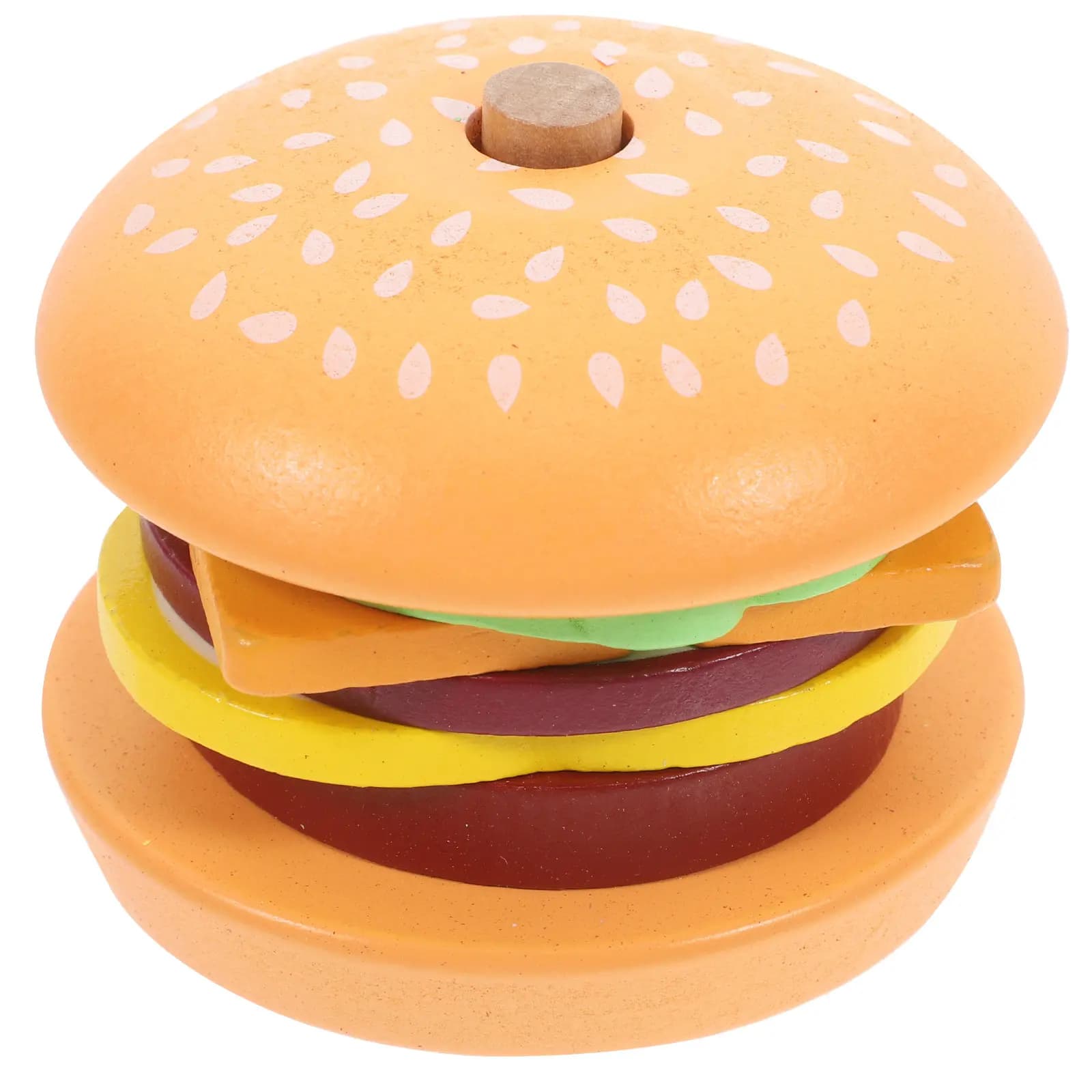 Wooden Hamburger Montessori Stacking Educational Game Fine Motor Skills Development Early Learning Cognitive Preschool Hand Eye