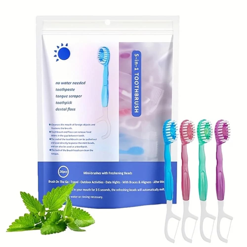 Multifunctional toothbrush with beads 5/26 - Combination of floss and toothbrush Daily essential oral hygiene