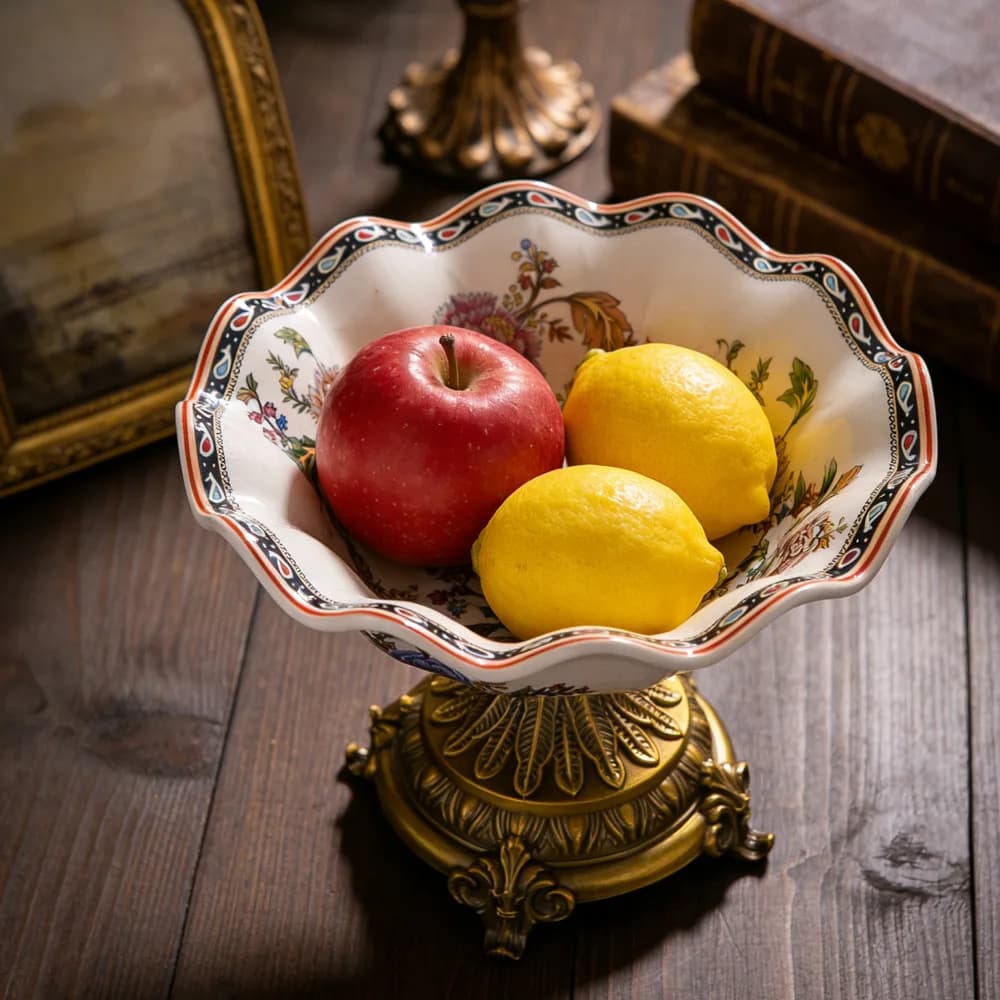 Piatto per frutta in ceramica Hxl per soggiorno, piatto alto per frutta secca, decorazione per la casa