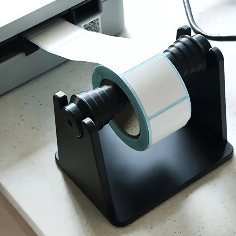 Supporto per Rotoli di Etichette a Larghezza Regolabile, Supporto per Bobine di Carta Multiformato Stampato in 3D, Staffa Universale per Stampante Termica